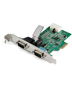 StarTech.com 2-port PCI Express RS232 Serial Adapter Card - PCIe RS232 Serial Host Controller Card - PCIe to Dual Serial DB9 Card - 16950 UART - Expansion Card - Windows & Linux PEX2S953