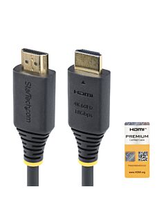 StarTech.com 1.5m (4.9ft) Premium  High Speed HDMI Cable, 4K 60Hz/1440p 144Hz, HDR10/HDCP 2.2/ARC, 18Gbps, UHD HDMI 2.0 Cord for TV/Monitor/Display, TPE Jacket HDMI2CABLE-4K60-150C
