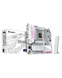 GIGABYTE B860M AORUS ELITE WF6E ICE Motherboard - Intel Core Ultra Series CPUs, 12+1+2+1 Phases VRM, up to 9200MHz DDR5, 1xPCIe 5.0 + 2xPCIe 4.0 M.2, 2.5GbE LAN, WIFI 6E, USB 4 B860M AORUS ELITE WIFI6E ICE