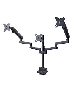 StarTech.com Triple Monitor Desk Mount For Up To Three 27in Screens, VESA 75x75/100x100, Tool-Less Arm Adjustments, C-Clamp/Gmet Mount, Spring-Assisted Arms 3MP2AG-MONITOR-ARM
