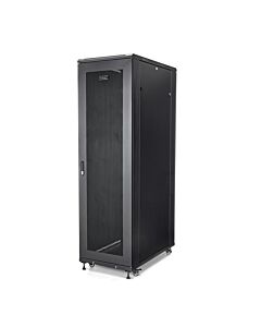 StarTech.com 4-Post 42U Server Rack Cabinet, 19" Data Rack Cabinet for Computer / AV / IT Equipment mount, Rack Server Enclosure with Casters, Full Size Industrial Network Storage RK4236BKB