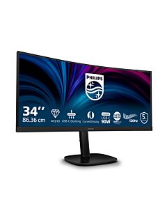 Philips 3000 series 34B2U3600C/00 computer monitor 86.4 cm (34") 3440 x 1440 pixels Wide Quad HD LCD Black 34B2U3600C/00