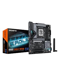 GIGABYTE B860 EAGLE WIFI6E Motherboard - Intel Core Ultra Series CPUs, 12+1+2+1 Phases VRM, up to 9066MHz DDR5, 1xPCIe 5.0 + 2xPCIe 4.0 M.2, 2.5GbE LAN, WIFI 6E, USB 3.2 Gen 2x2 B860 EAGLE WIFI6E