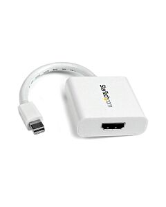 StarTech.com Mini DisplayPort to HDMI Adapter - mDP to HDMI Video Converter - 1080p - Mini DP or Thunderbolt 1/2 Mac/PC to HDMI Monitor/Display/TV - Passive mDP 1.2 to HDMI Dongle - White MDP2HDW