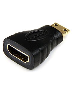 StarTech.com Mini HDMI to HDMI Adapter - 4K High Speed HDMI Adapter - 4K 30Hz Ultra HD High Speed HDMI Adapter - HDMI 1.4 - Gold Plated Connectors - UHD Mini HDMI Adapter 4K - Black HDACFM