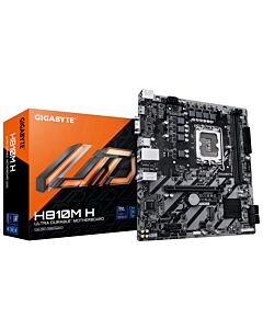GIGABYTE H810M H Motherboard - Intel Core Ultra (Series 2) CPUs, 4+1+2 Phases VRM, up to 6400MHz DDR5, 1xPCIe 4.0 M.2, 1GbE LAN, USB 3.2 Gen 1 H810M H