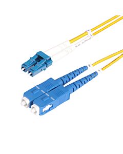 StarTech.com 2m (6.6ft) LC to SC (UPC) OS2 Single e Duplex Fiber Optic Cable, 9/125µm, 100G, Bend Insensitive, Low Insertion Loss - LSZH Fiber Jumper Cord SMLCSC-OS2-2M