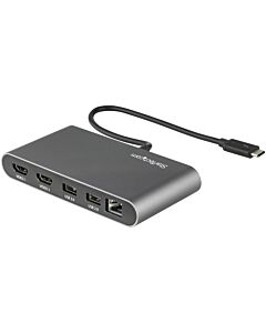StarTech.com Dual-Monitor Thunderbolt Mini Dock, 4K 60Hz HDMI, Driverless Hub for Windows & Mac, Gigabit Ethernet, 1 x USB 5Gbps & 1x USB 2.0, 11in (28cm) Cable TB3DKM2HDL