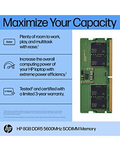 HP 8GB DDR5 5600 SODIMM Memory AL0M5AA