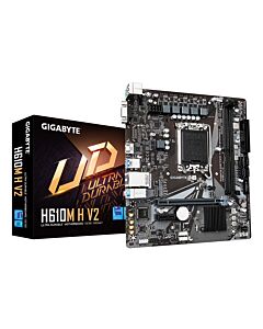 GIGABYTE H610M H V2 Motherboard - Supports Intel Core 14th CPUs, 4+1+1 Hybrid Digital VRM, up to 5600MHz DDR5, 1xPCIe 3.0 M.2, GbE LAN, USB 3.2 Gen 1 H610M H V2