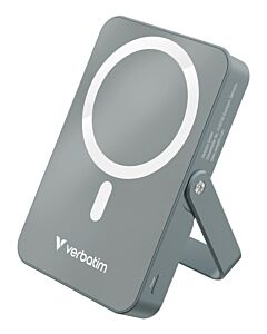 Verbatim Charge 'n' Go Magnetic Wireless Power Bank with stand - 10000 mAh Grey 32268