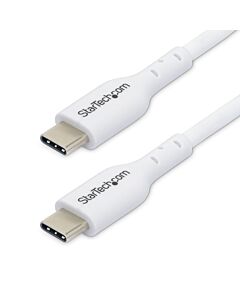 StarTech.com 3m (9.8ft) White USB-C Charging Cable, USB C Cable, USB 2.0 Type-C Laptop Charger Cord, 60W 3A Power Delivery, TPE Jacket, USB-C Data Transfer Cable, M/M USB2CC3MWHE