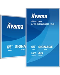 iiyama LH6581UHSG-1AG Signage Display Digital signage flat panel 163.8 cm (64.5") Wi-Fi 500 cd/m² 4K Ultra HD White Built-in processor Android 24/7 LH6581UHSG-1AG