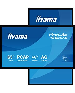 iiyama T6529AS-B1AG Signage Display Kiosk design 163.8 cm (64.5") LED Wi-Fi 420 cd/m² 4K Ultra HD Black Touchscreen Built-in processor Android 24/7 T6529AS-B1AG