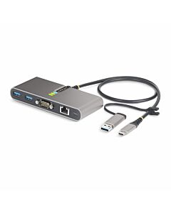 StarTech.com 2-Port USB-C Hub with Ethernet and RS-232, Attached USB-C to USB-A Dongle, 100W PD Pass-Through, 2x USB-A 5Gbps, Gigabit Ethernet, RS232 Serial (FTDI) 5G2A1SGBB-USB-C-HUB