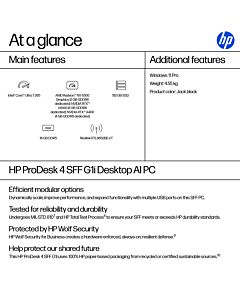 HP ProDesk 4 SFF G1i AI Intel Core Ultra 7 265 16 GB DDR5-SDRAM 512 GB SSD Windows 11 Pro PC AI PC Black 9H7T9ET#ABU