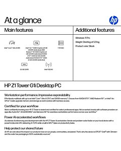 HP Z1 Tower G1i Intel Core Ultra 9 285 32 GB DDR5-SDRAM 1 TB SSD Windows 11 Pro Workstation AI Workstation, AI PC Black B76RLET#ABU
