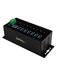 StarTech.com 7-Port Industrial USB 3.0 Hub with ESD Protection~7-Port USB 3.0 Hub (5Gbps) - Metal Industrial USB-A Hub with ESD Protection & 350W Surge Protection - Din Rail, Wall or Desk Mountable - TAA Compliant USB Expander Hub ST7300USBME