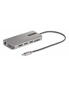 StarTech.com USB-C Triple-Monitor Multiport Adapter, Dual 4K 60Hz + 4K 30Hz HDMI & DisplayPort, 4-Port USB Hub, 100W PD Pass-Through, GbE, SD/MicroSD Card Readers 154B-USBC-MULTIPORT