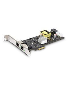StarTech.com 2-Port 2.5Gbps NBASE-T PoE Network Card, Dual Intel I225-V, 802.3af/at PoE+ Multi-Gigabit NIC, PCI Express Server LAN Card, LP4/8-Pin PCIe-Powered PR22GIP-NETWORK-CARD