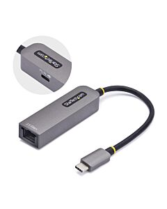 StarTech.com 2.5GbE USB-C to Ethernet Adapter, 100W PD Pass-Through, NBASE-T NIC, USB 3.0 Type-C 2.5/1G Multi Speed Network, Thunderbolt Compatible, Windows & Mac 1P1FFC-USB-SERIAL