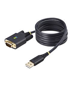 StarTech.com 6.6ft (2m) USB to Serial Adapter Cable, COM Retention, Interchangeable Screws/Nuts, USB-A to DB9 RS232, FTDI IC, ESD Protection, Windows/macOS/Linux 1P6FFC-USB-SERIAL