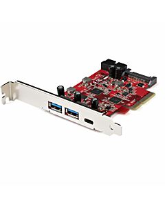 StarTech.com 5-Port USB PCIe Card - 10Gbps USB 3.1 Gen 2 PCIe Card w/ 1x USB-C & 2x USB-A - 1x 2 Port IDC (Internal 5Gbps USB Header Expansion) - USB C PCI Express Controller Card PEXUSB312A1C1H
