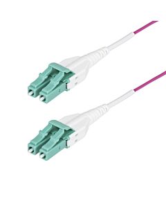 StarTech.com 1m (3ft) LC to LC (UPC) OM4 Multie Fiber Optic Cable, Erika Violet, 50/125µm, 40G/100G, LOMMF/VCSEL, Uniboot Fiber Jumper Cord, OFNR Riser Rated OM4RLCLC1M