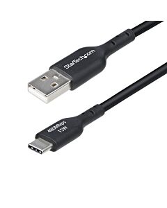 StarTech.com 6in (15cm) USB-A to USB-C Charging Cable, Charge & Sync, 3A, USB 2.0, TPE Jacket - Black USB Charging Cord USB2AC15CMBK