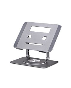 StarTech.com Rotating Laptop Stand, 360 Swivel, Ergonomic Desk Riser for Computer, Elevated Tray w/ Adjustable Tilt, Max 11lb/5kg, Aluminum Build, Portable Design ATFR-LAPTOP-RISER
