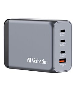 Verbatim GNC-240 GaN Charger 240W with 1 x USB-C 140W /1 x USB-C 100W / 1 x USB-C 65W / 1 x USB-A QC 3.0 (EU/UK/US) 32205
