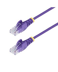 StarTech.com 50cm Purple Slim CAT6 Ethernet Cable, Snagless, 100W PoE, UTP, LSZH, 28AWG Pure Bare Copper Wire, Slim RJ45 Network Patch Cord w/Strain Reliefs, Individually Tested N6PAT50CMPLS