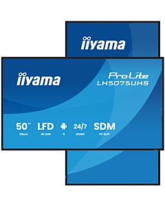 iiyama LH5075UHS-B2AG Signage Display Digital signage flat panel 125.7 cm (49.5") LCD Wi-Fi 500 cd/m² 4K Ultra HD Black Built-in processor Android 24/7 LH5075UHS-B2AG