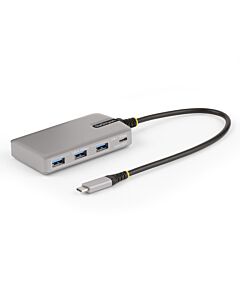 StarTech.com 4-Port USB-C Hub with USB-C DP Alt e Video Output 4K 60Hz - 3x USB-A, 1x USB Type-C, 100W Power Delivery Pass-Through, USB 3.2 10Gbps, 1ft/30cm Cable, Portable USB Hub HB31C3A1CDPPD3
