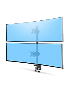 StarTech.com Desk Mount For 2x Vertically Stacked Monitors, Dual 49", Total 70lb (32kg), C-Clamp, Quick-Release VESA System, Widescreen 16:9/Ultrawide 32:9, TAA H2MPV-MONITOR-MOUNT