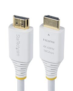StarTech.com 10ft (3m) Premium  High Speed HDMI Cable, 4K 60Hz/1440p 144Hz, HDR10/HDCP 2.2/ARC, 18Gbps, UHD HDMI 2.0 Cord for TV/Monitor/Display, TPE Jacket, White HDMI2-CABLE-4K60-10W
