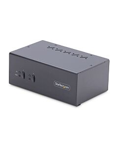 StarTech.com 2-Port Dual-Monitor DisplayPort KVM Switch, 4K 60Hz, 2x USB 5Gbps Hub Ports, 2x USB 2.0 HID Ports, Hotkey and Push-Button Switching, TAA Compliant - ESD Level 3 Protection P2DD46A2-KVM-SWITCH