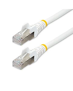 StarTech.com 50cm CAT6a Ethernet Cable - White - Low Smoke Zero Halogen (LSZH) - 10GbE 500MHz 100W PoE++ Snagless RJ-45 w/Strain Reliefs S/FTP Network Patch Cord NLWH-50C-CAT6A-PATCH
