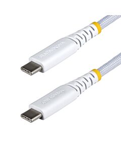 StarTech.com 1m (3ft) White USB-C Charging Cable, 60W (3A) PD, Dual-Layer Braided Nylon/TPE Jacket, Rugged USB C Charging Cord, USB 2.0 Laptop Charger Cable USB2CC1MNCBRWH