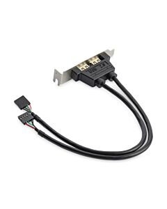 StarTech.com 2 Port USB A Female Low Profile Slot Plate Adapter USBPLATELP
