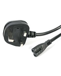 StarTech.com 3ft (1m) UK Laptop Power Cable, BS 1363 to C7, 2.5A 250V, 18AWG, Black, UK Laptop Replacement Cord, Printer Power Cable, AC Laptop Charger Cord, Laptop Power Brick Cord PXTNB2SUK1M