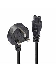 Lindy 1m UK 3 Pin to C5 Mains Cable, lead free 30460