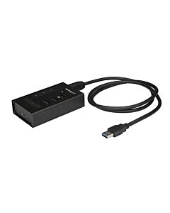 StarTech.com 4 Port USB 3.0 Hub - USB Type-A to 1x USB-C & 3x USB-A - Commercial Metal USB Hub - SuperSpeed 5Gbps USB 3.1/3.2 Gen 1 - Self Powered - BC 1.2 Fast Charge - Mountable/Rugged~4 Port USB 3.0 Hub - USB Type-A to 1x USB-C & 3x USB-A - Commercial HB30A3A1CST