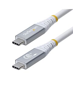 StarTech.com 3m (10ft) USB4 Cable, 20Gbps, USB-IF  USB-C Cable, 60W PD, 4K 120Hz DP 1.4, TPE Jacket, White USB-C Cord CC3M20GUSB4CXW