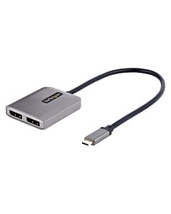 StarTech.com USB-C to Dual Displayport 1.4 Adapter, USB Type-C Multi-Monitor MST Hub, Dual 5K 60Hz DP Laptop Display Extender / Splitter, HDR, Extra-Long Built-In Cable - Windows Only MST14CD122DP