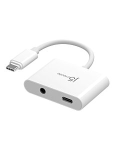 j5create JCA122 USB-C® to 3.5mm Audio Adapter with Power Delivery, Black JCA122-N