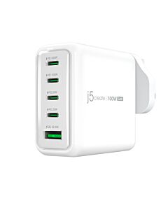 j5create JUP53100 100W GaN USB-C® 5-Port Charger JUP53100EF-N