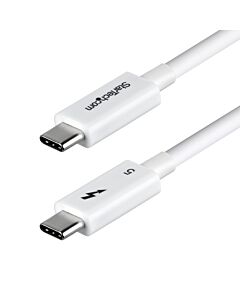 StarTech.com 2.6ft (80cm) Thunderbolt 5 Cable, 80Gbps/Up to 120Gbps, 240W PD, 8K 60Hz,  Thunderbolt Cable, Compatible w/Thunderbolt 4/USB4/USB-C - White TBLT5MM80CM240WWH