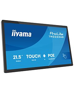 iiyama TW2223AS-B3P Signage Display Interactive flat panel 54.6 cm (21.5") Wi-Fi 450 cd/m² Full HD Black Touchscreen Built-in processor Android 24/7 TW2223AS-B3P
