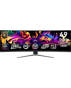MSI MPG 491CQPX QD-OLED computer monitor 124.5 cm (49") 5120 x 1440 pixels Dual QHD Black 4711377316330